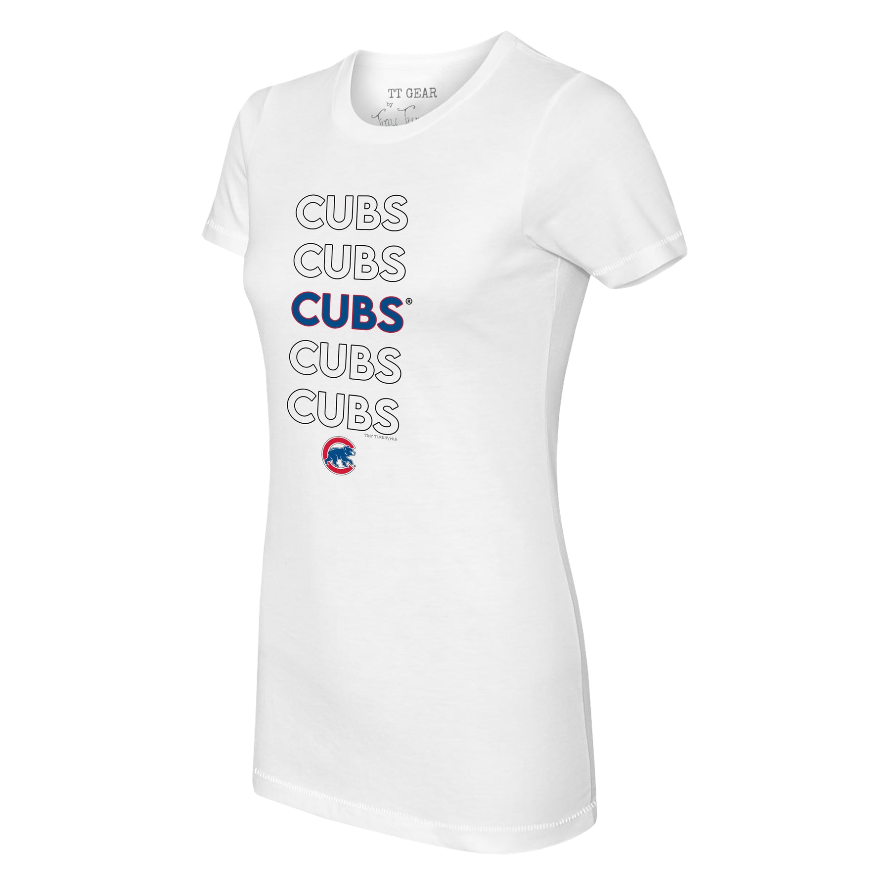 Chicago Cubs Tiny Turnip Unisex Triple Scoop 3/4-Sleeve Raglan T-Shirt -  White/Royal