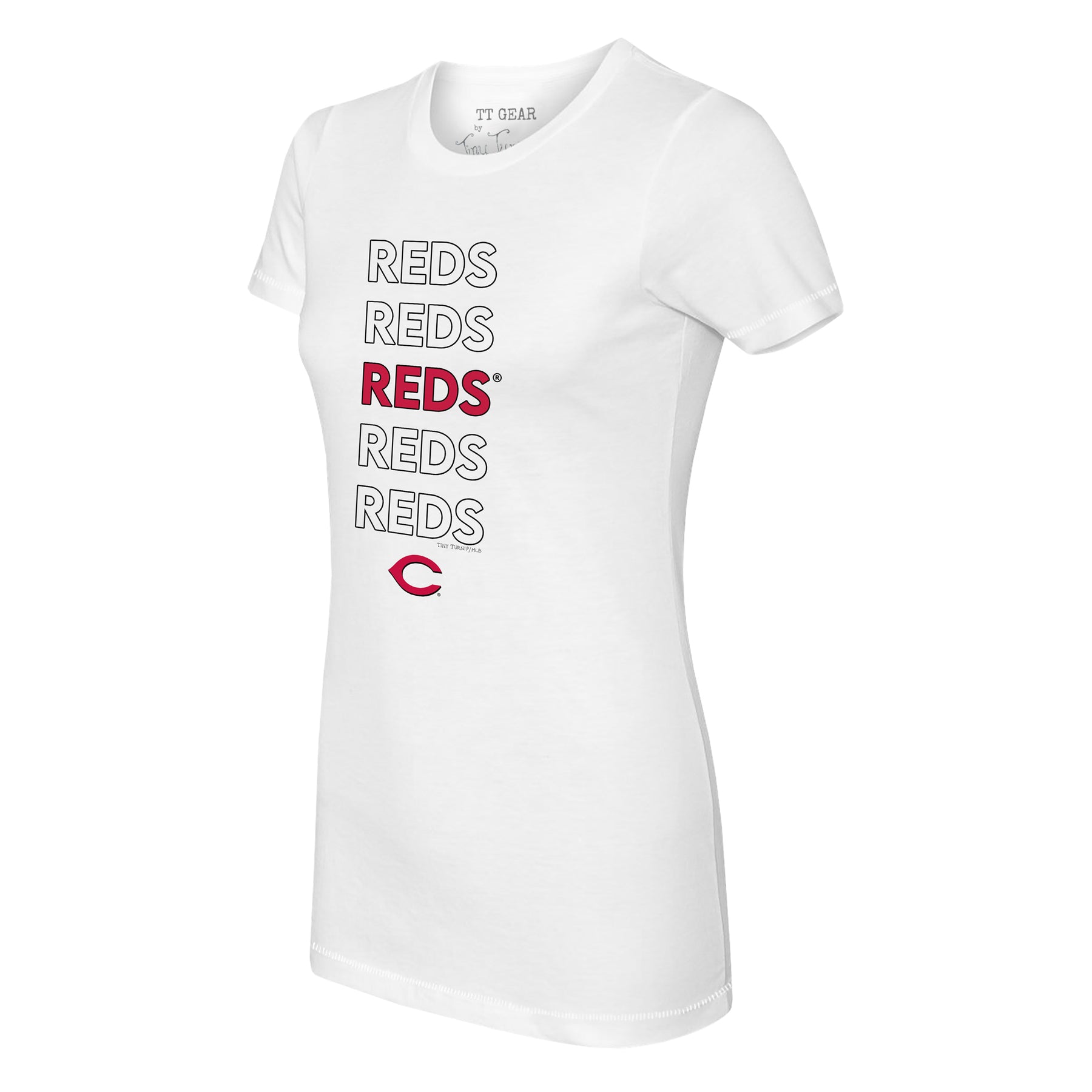 Tiny Turnip Cincinnati Reds Stacked Tee Shirt Women's XS / Red