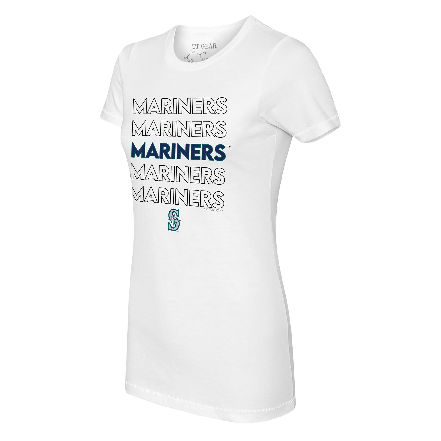 Seattle Mariners Triple Scoop Tee Shirt Women's 3XL / White