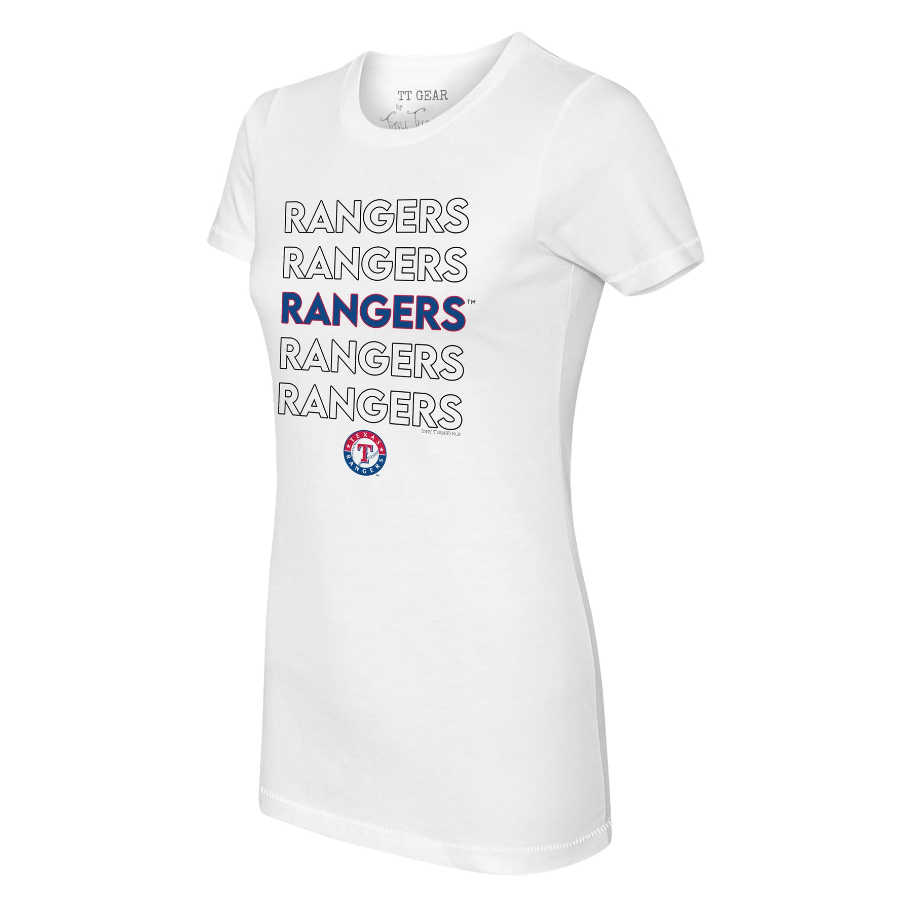 MLB Texas Rangers Women's Short Sleeve White Graphic Tee 