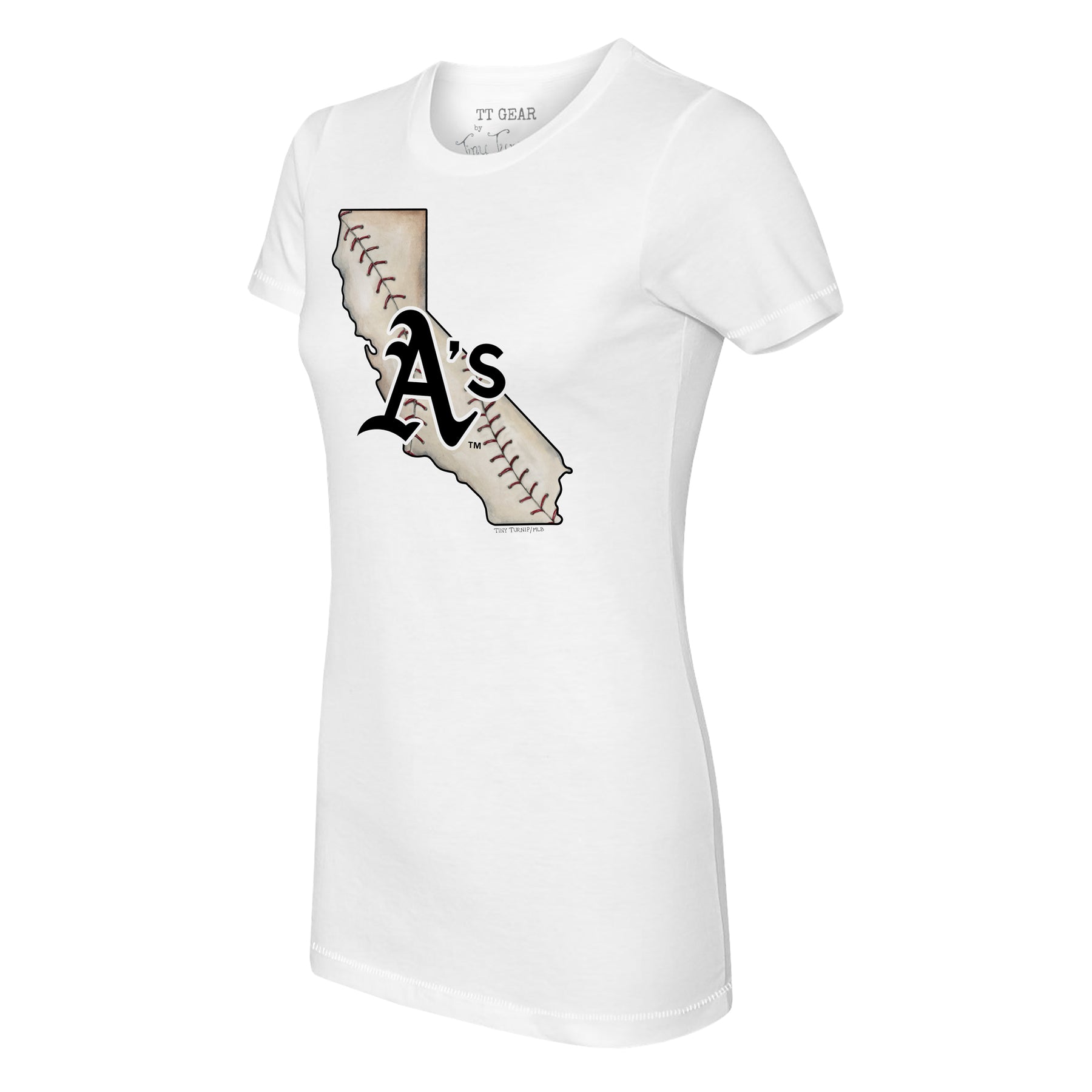 Oakland Athletics Tiny Turnip Youth Triple Scoop Raglan 3/4 Sleeve T-Shirt  - White/Black