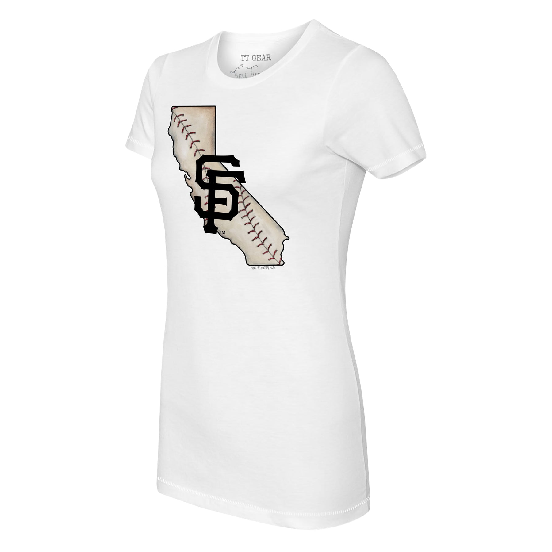 San Francisco Giants State Outline Tee Shirt Women's Large / White