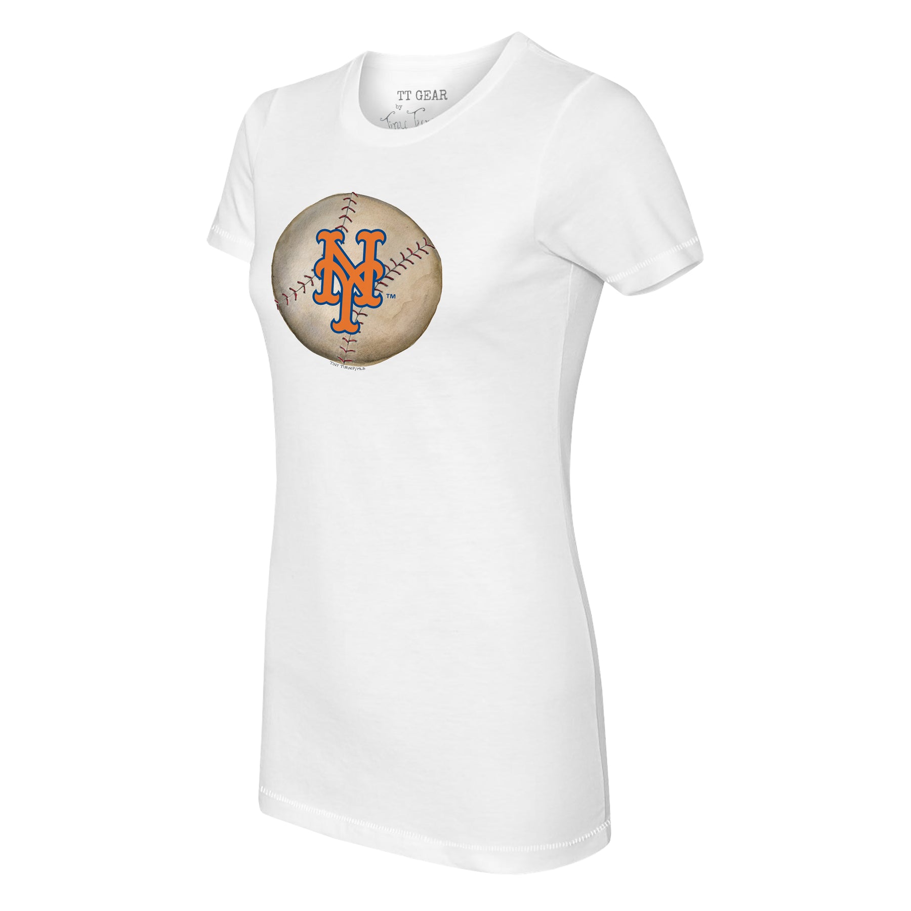 New York Mets Stitched Baseball Tee Shirt Women's Large / White