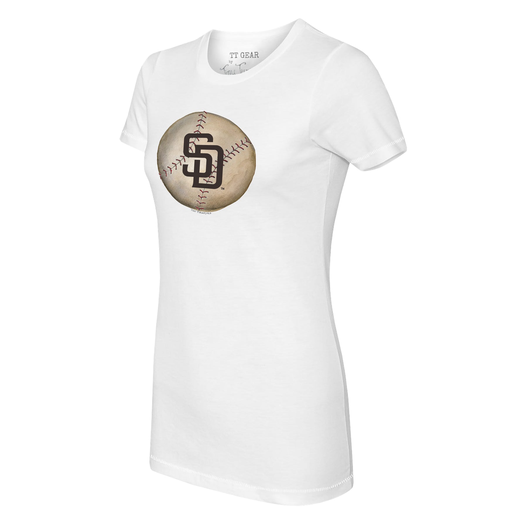 Lids San Diego Padres Tiny Turnip Women's Baseball Flag T-Shirt - Gold