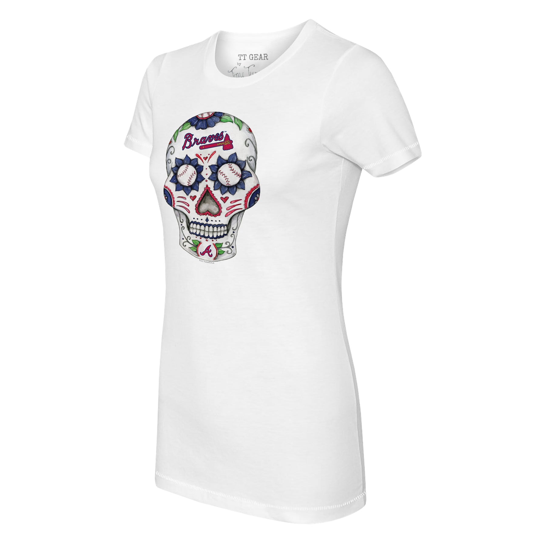 Braves Retail on X: 2019 @LosBravos Sugar Skull tees are now available!  PLUS-spend $75 before tax on Los Bravos merchandise & receive a FREE  Sugar Skull poster! While supplies last. In store