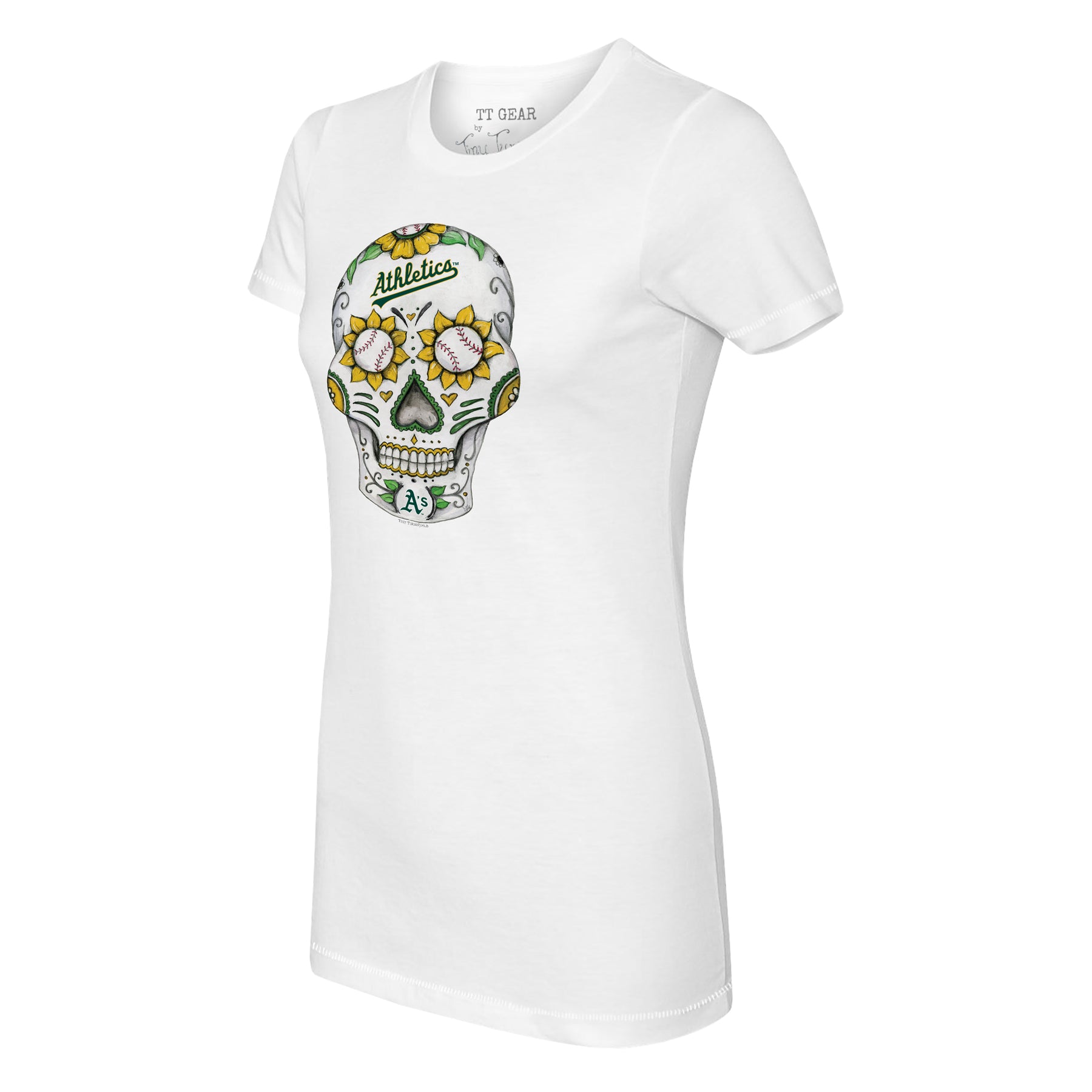 Oakland Athletics Sugar Skull Tee Shirt Women's 2XL / White
