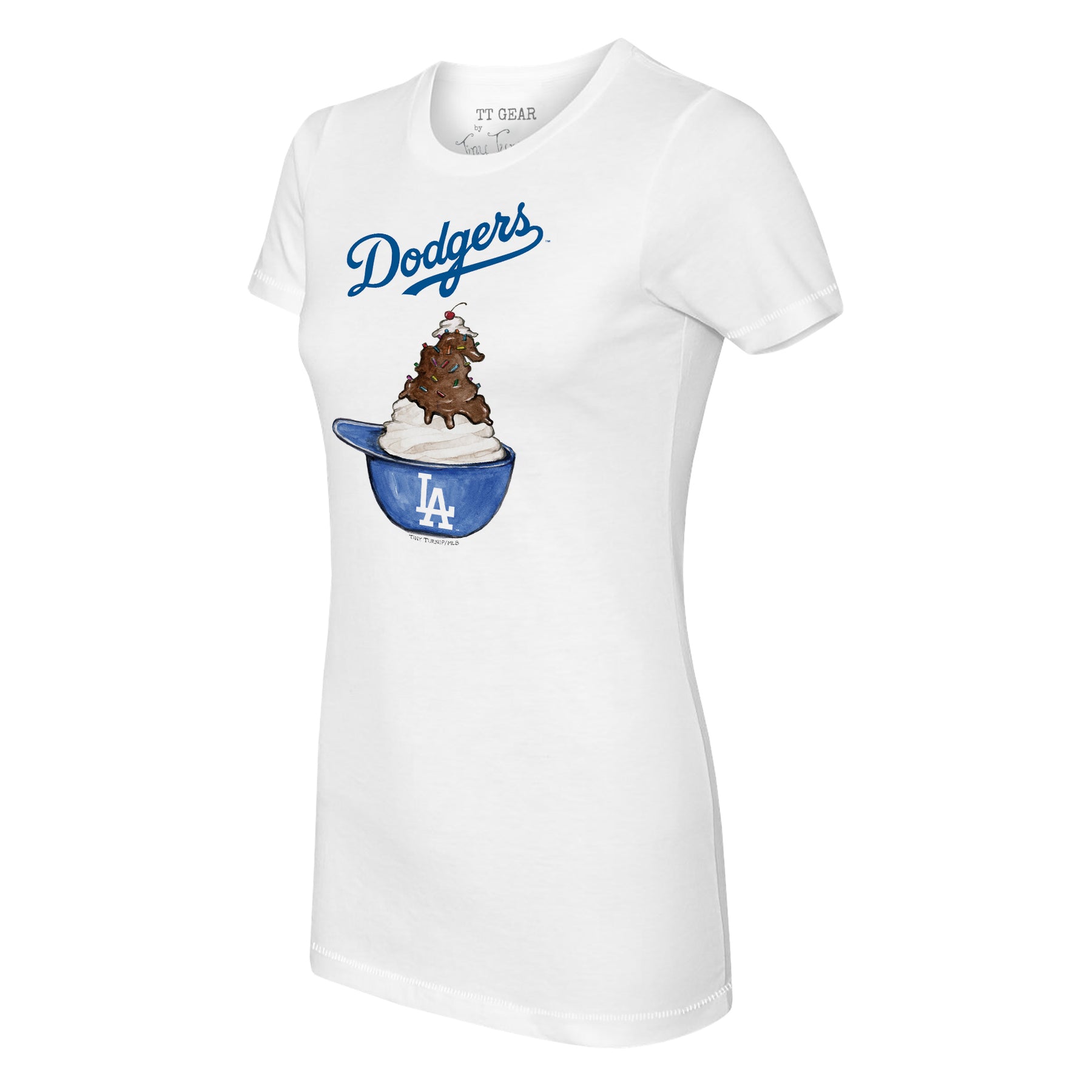 Tiny Turnip Los Angeles Dodgers Sundae Helmet Tee Shirt Women's Medium / Royal Blue