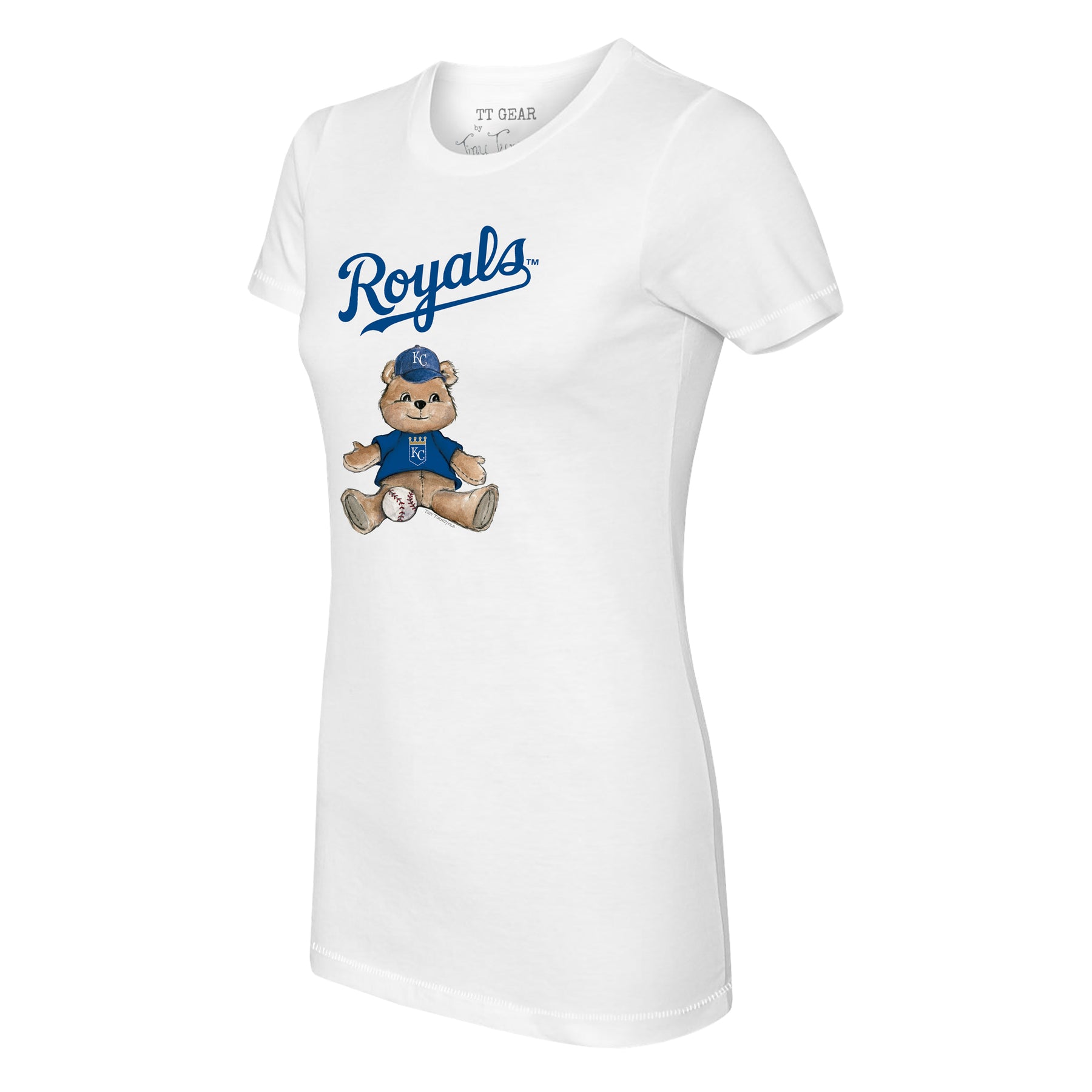 Tiny Turnip Kansas City Royals Boy Teddy Tee Shirt Women's XL / White
