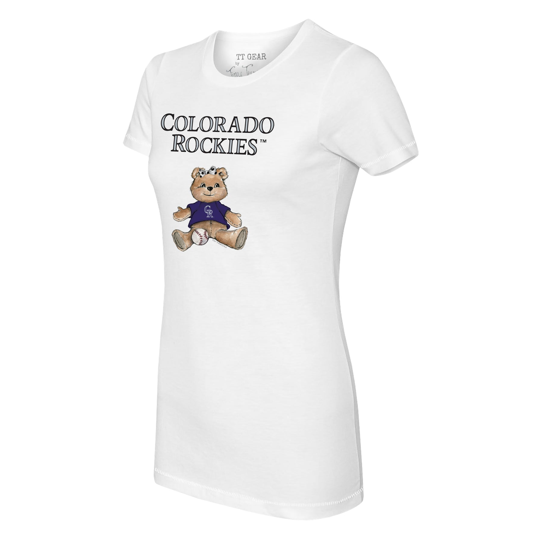 Tiny Turnip Colorado Rockies Girl Teddy Tee Shirt Women's 3XL / White
