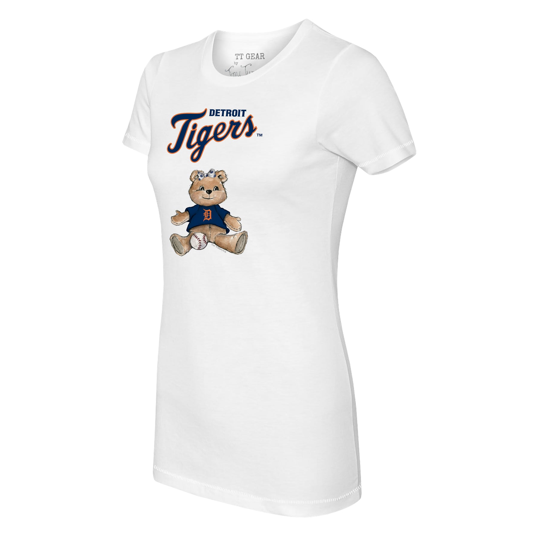 Detroit Tigers Girl Teddy Tee Shirt Women's Small / Navy Blue