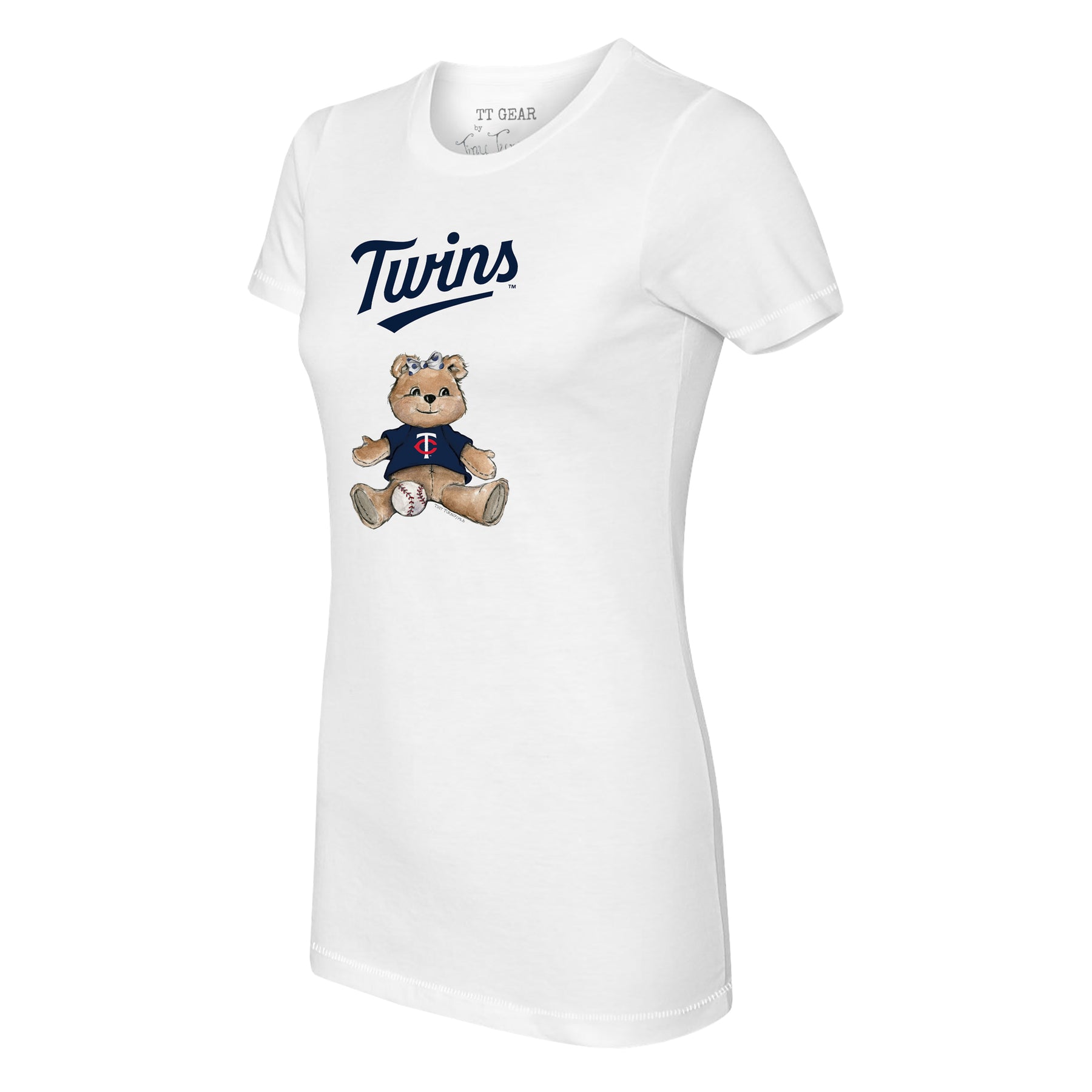 Minnesota Twins Girl Teddy Tee Shirt Youth Medium (8-10) / White