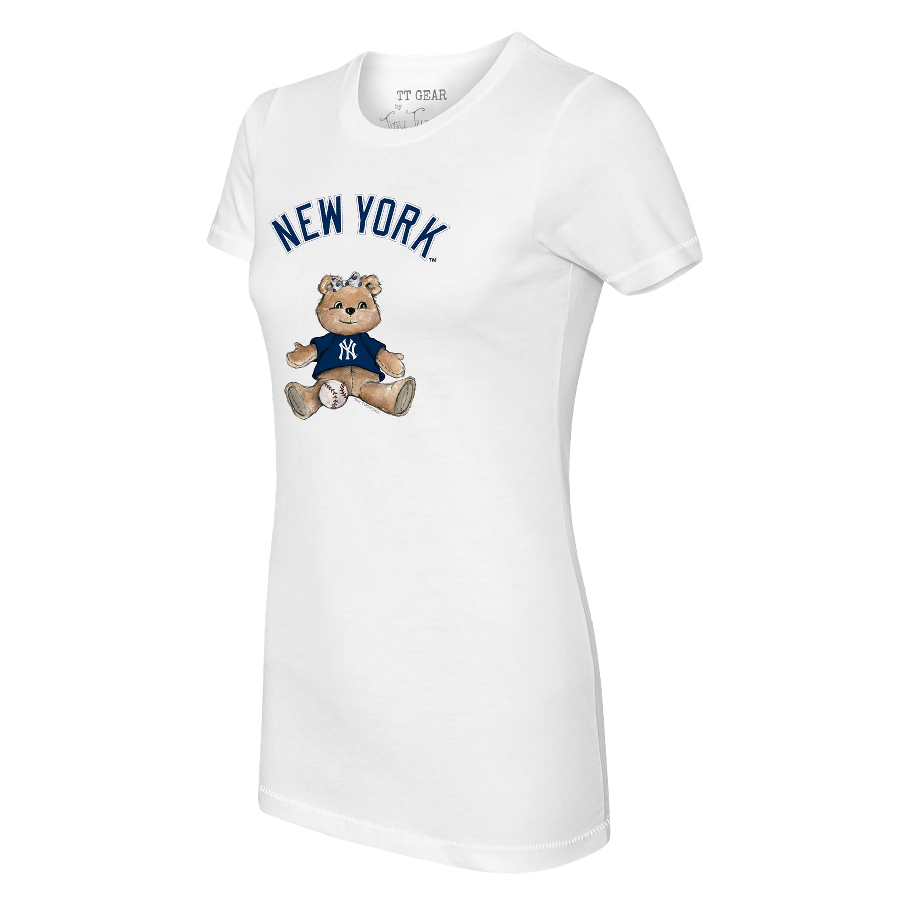 New York Yankees Girl Teddy Tee Shirt Women's Large / Navy Blue