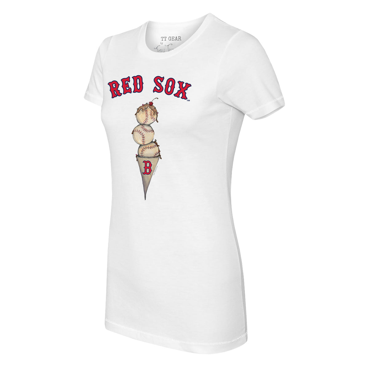 Boston Red Sox Tiny Turnip Women's I Love Dad 3/4-Sleeve Raglan T-Shirt -  White/Red