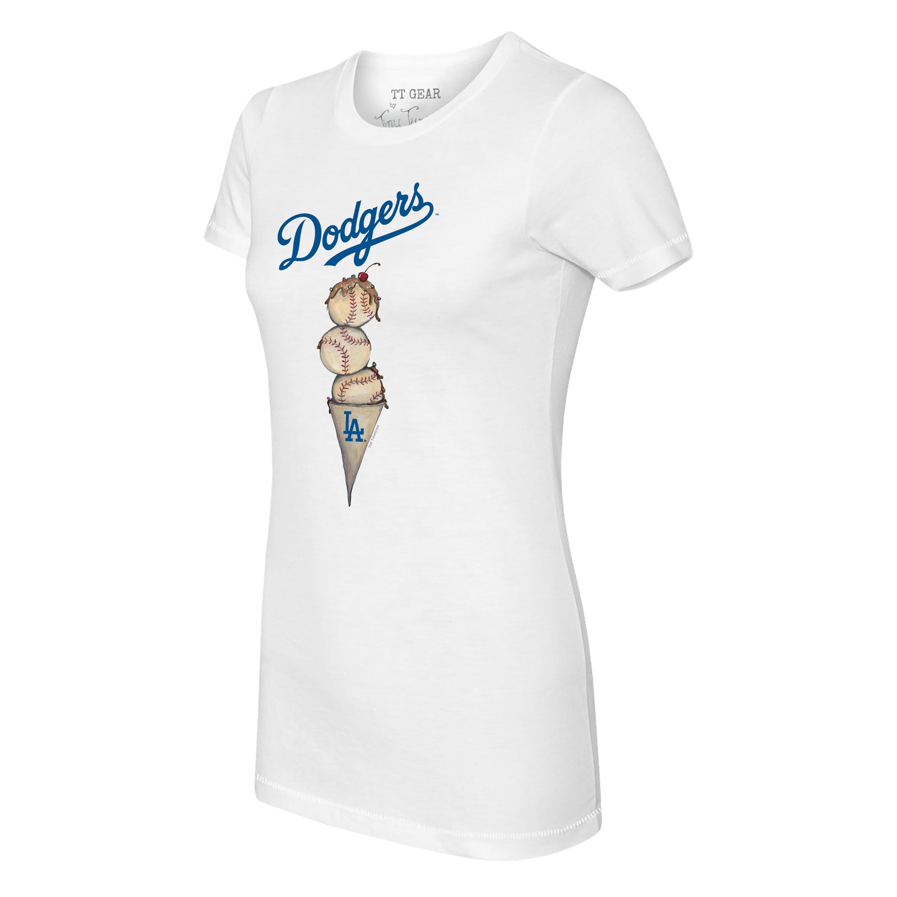 Los Angeles Dodgers Tiny Turnip Women's Stacked T-Shirt - Royal