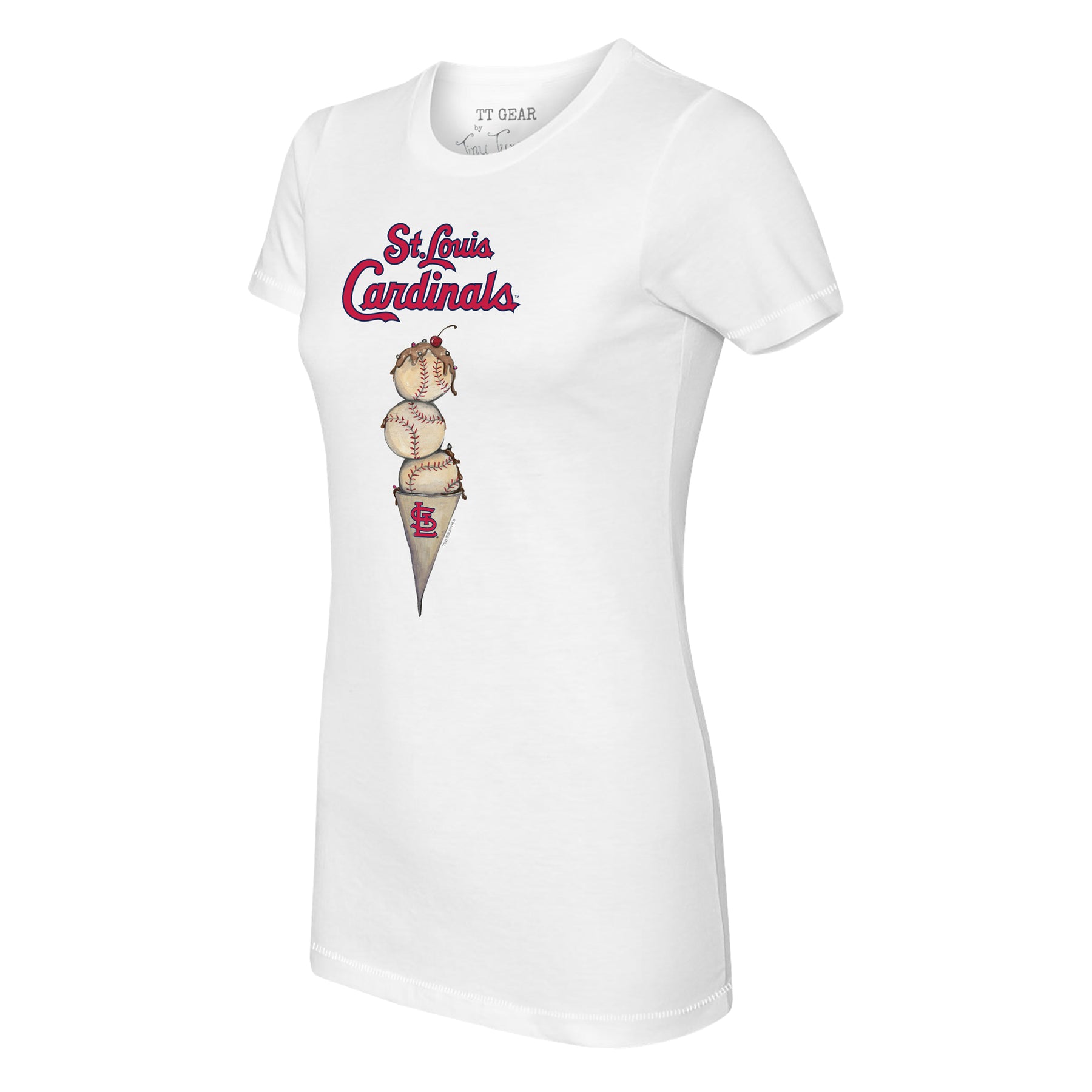 Toddler St. Louis Cardinals Tiny Turnip White Heart Lolly T-Shirt