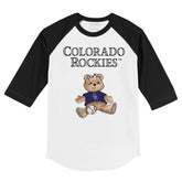 Colorado Rockies Girl Teddy 3/4 Black Sleeve Raglan