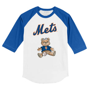 New York Mets Girl Teddy 3/4 Royal Blue Sleeve Raglan