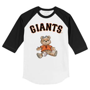 San Francisco Giants Girl Teddy 3/4 Black Sleeve Raglan