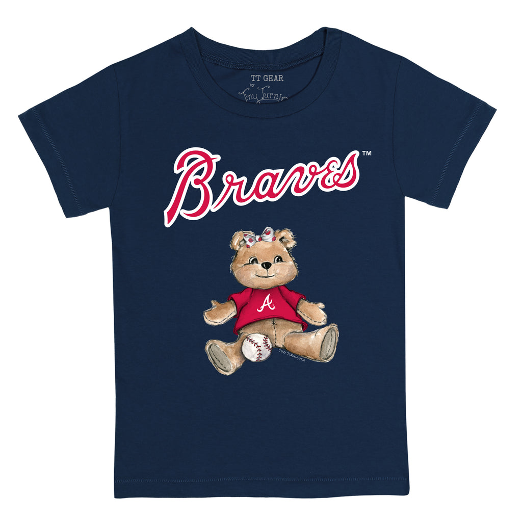 Women's Tiny Turnip White Atlanta Braves Girl Teddy T-Shirt Size: Medium