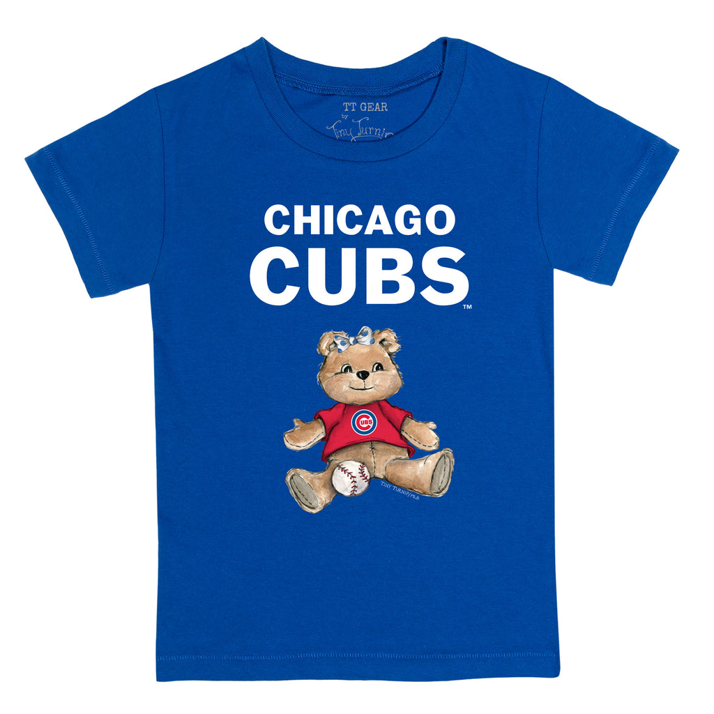 Chicago Cubs Girl Teddy Short Sleeve Snapper 12M / Royal Blue