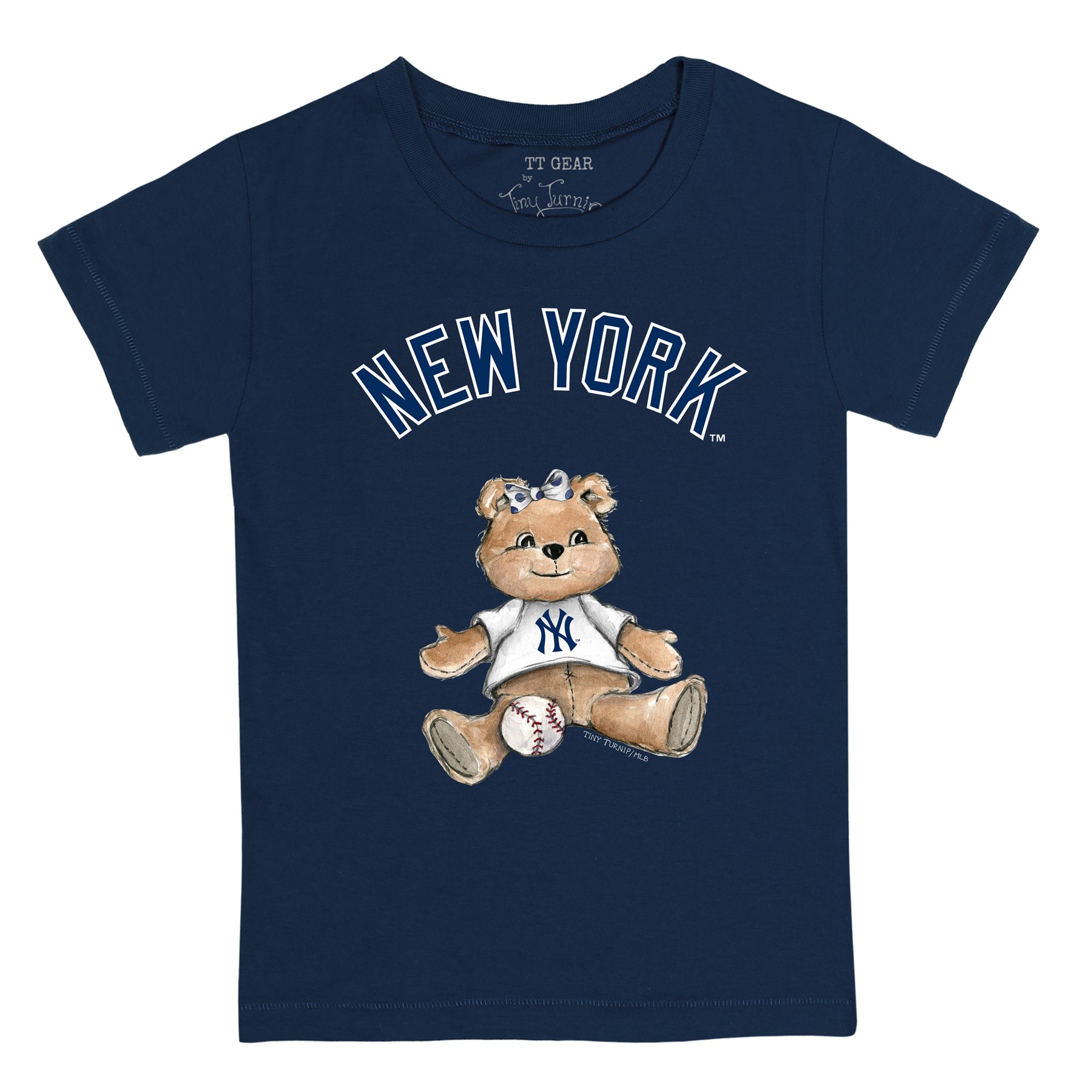 Youth Tiny Turnip White New York Yankees Girl Teddy T-Shirt Size: Large