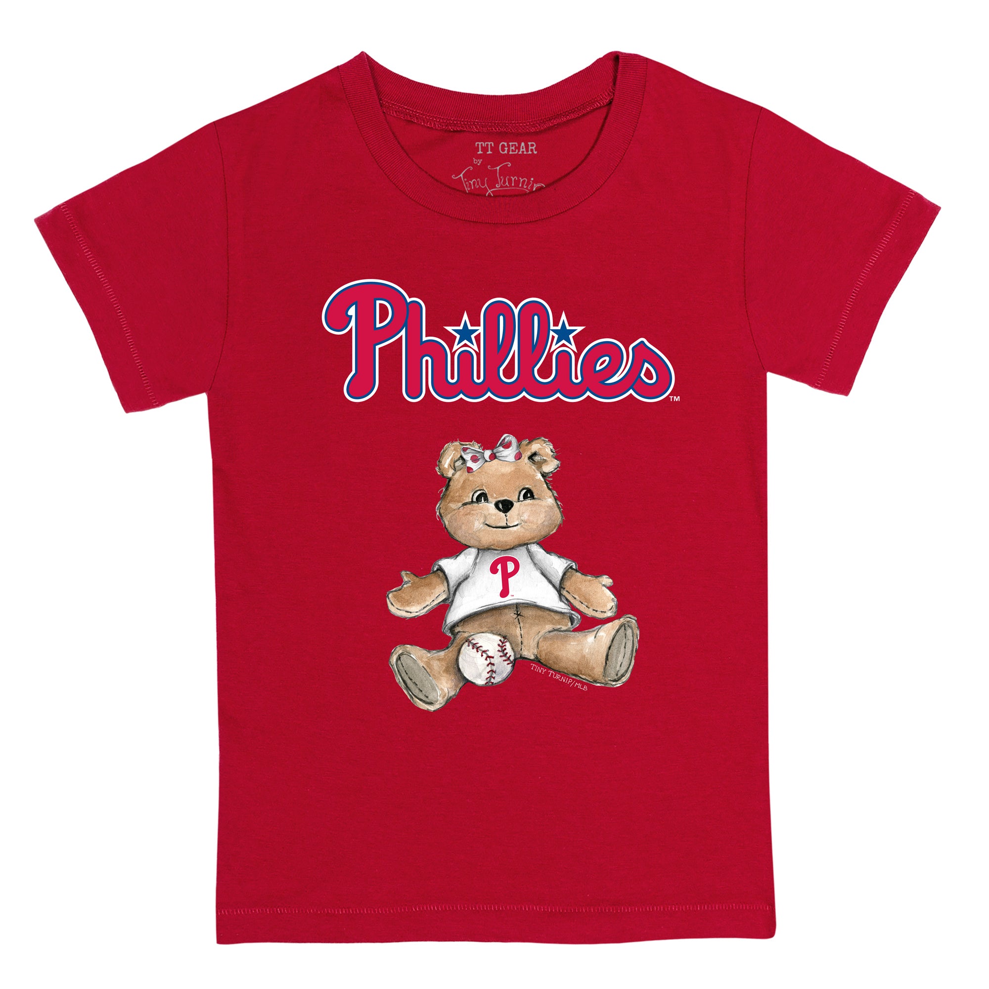 Women's Tiny Turnip White Philadelphia Phillies Girl Teddy T-Shirt Size: Extra Small