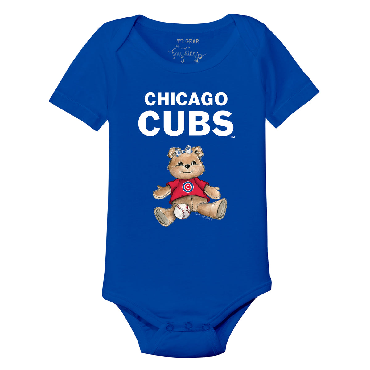 Chicago Cubs Girl Teddy Short Sleeve Snapper