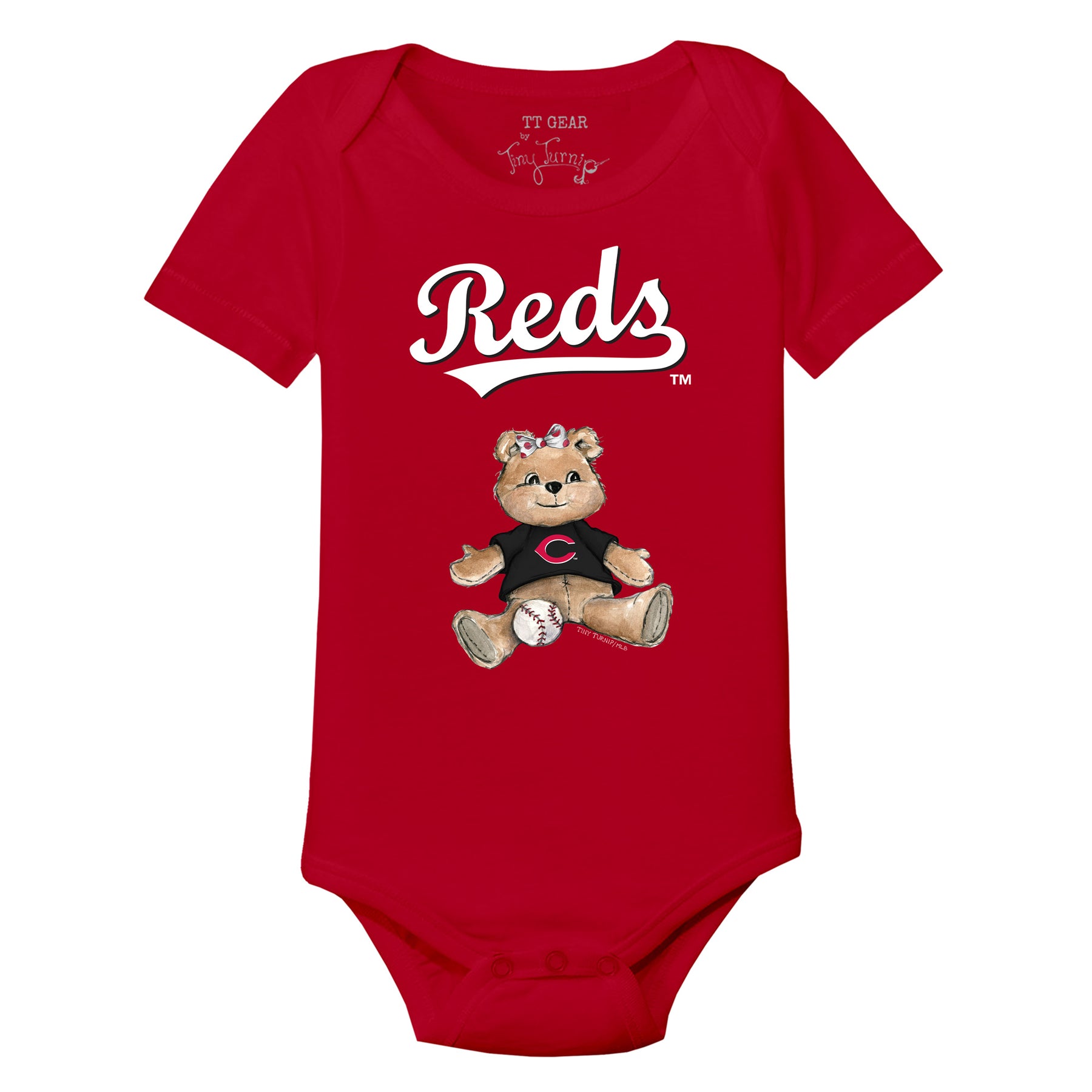Cincinnati Reds Girl Teddy Short Sleeve Snapper
