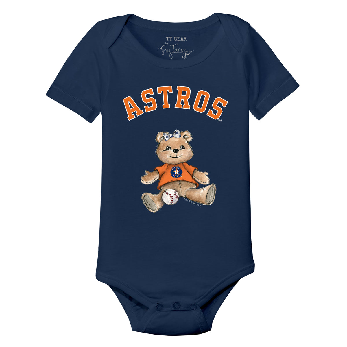 Houston Astros Girl Teddy Short Sleeve Snapper 12M / Navy Blue