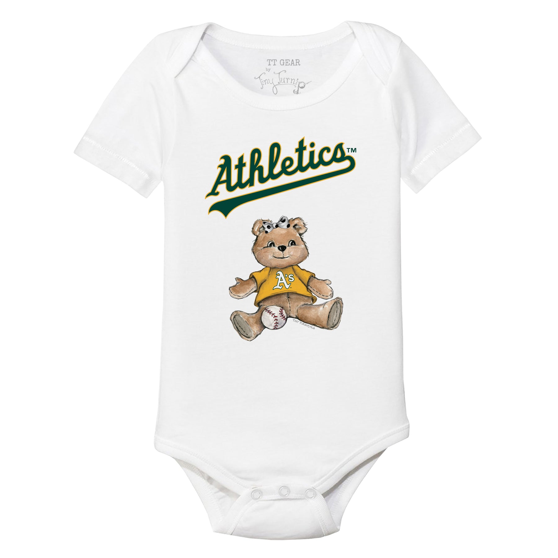 Infant Tiny Turnip White/Black Oakland Athletics James Raglan 3/4-Sleeve T-Shirt