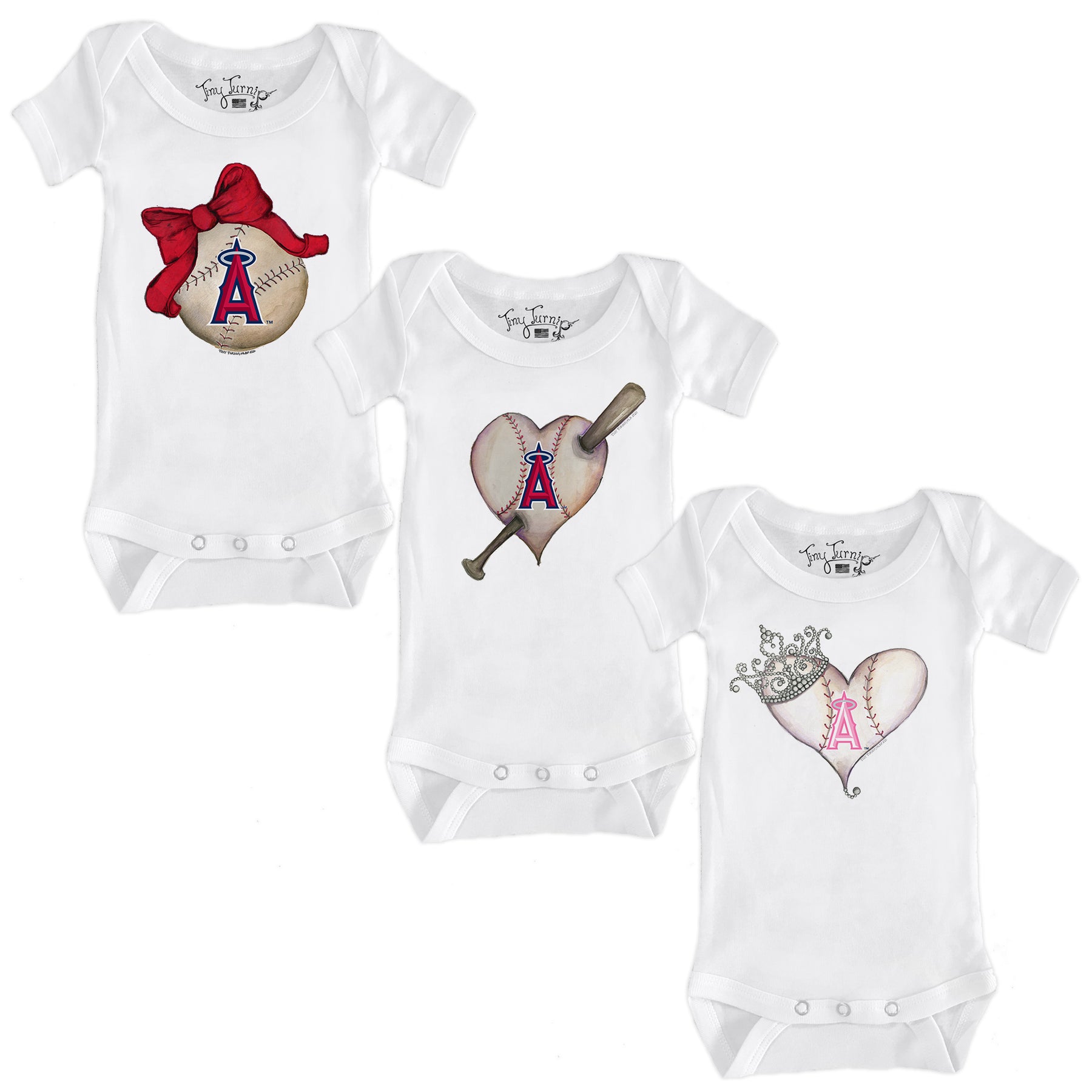 Los Angeles Angels Hearts and Bows Short Sleeve Snapper Bundle