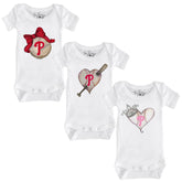 Philadelphia Phillies Hearts and Bows Short Sleeve Snapper Bundle