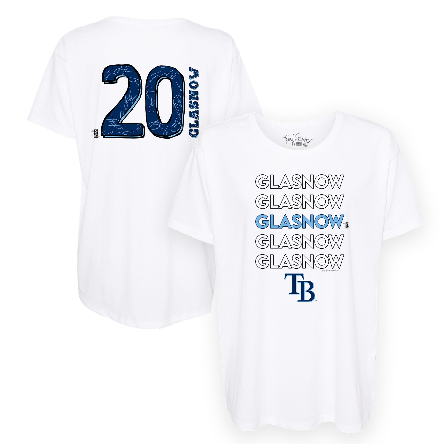 TinyTurnip Cleveland Guardians Baseball Bow 3/4 Navy Blue Sleeve Raglan Youth Large (10-12)