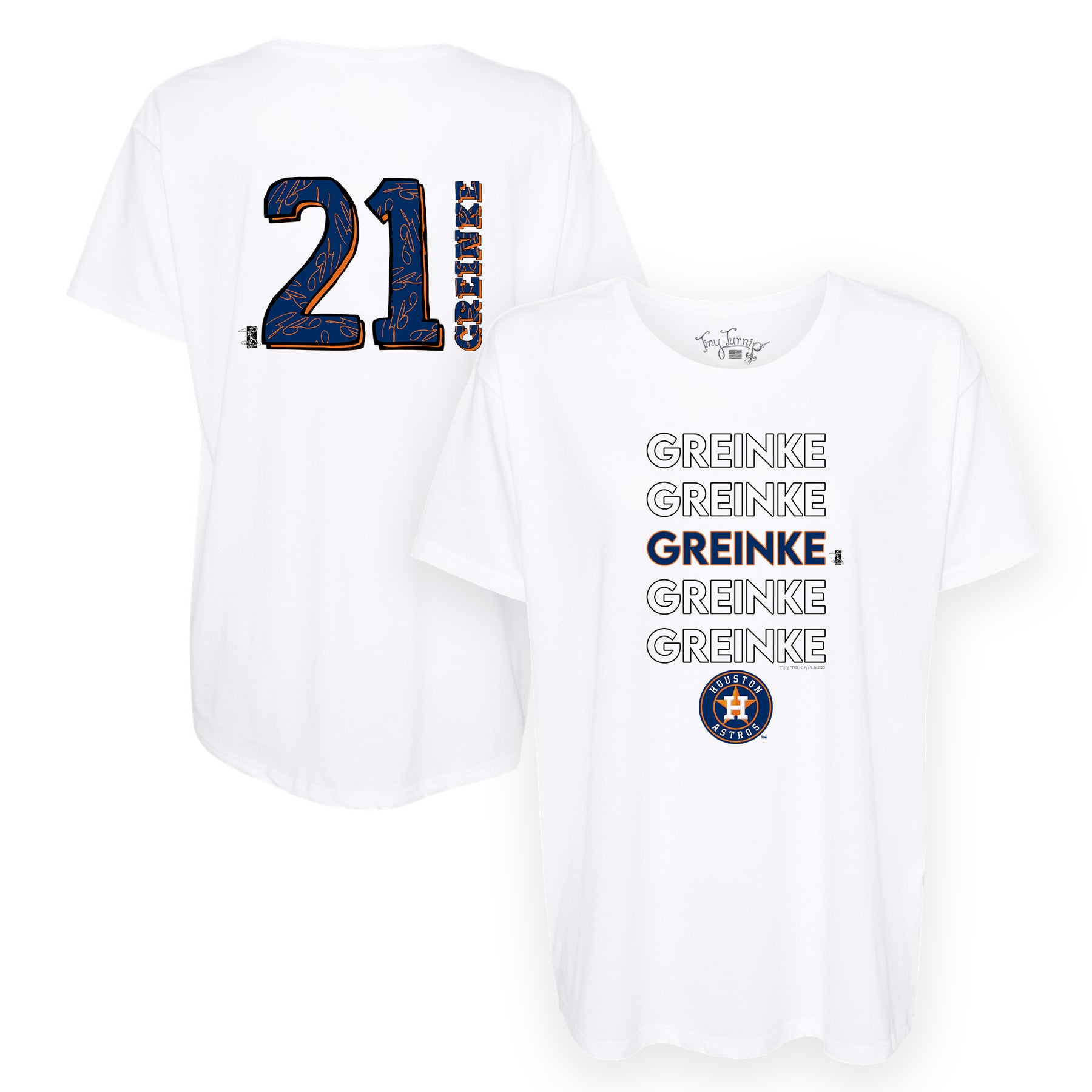 Houston Astros Zack Greinke Stacked Tee Shirt