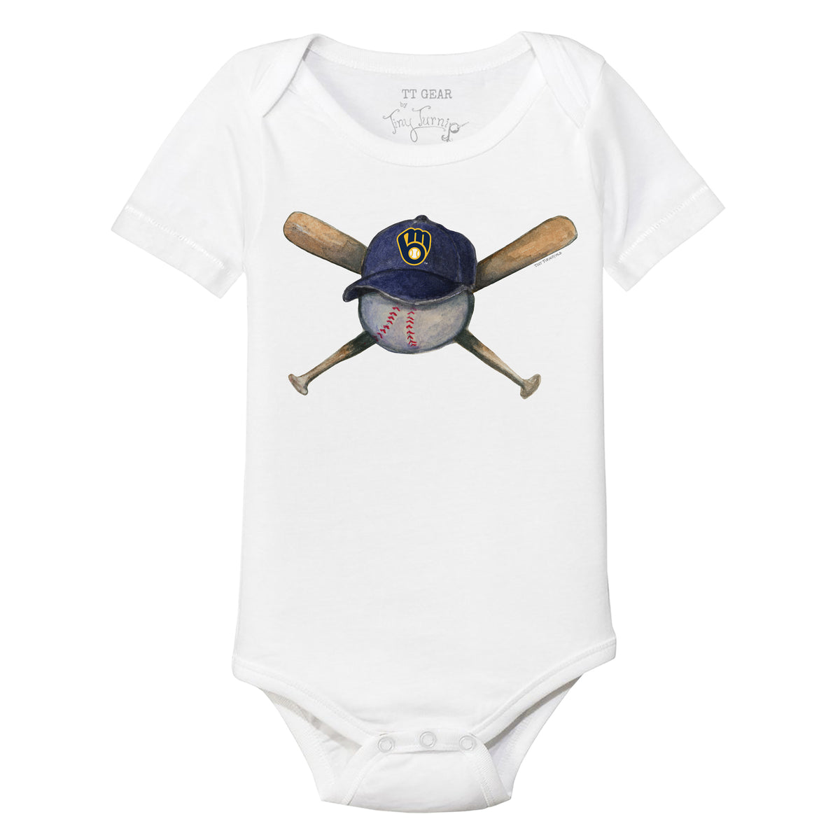 Milwaukee Brewers Hat Crossbats Short Sleeve Snapper