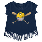 Milwaukee Brewers Hat Crossbats Fringe Tee