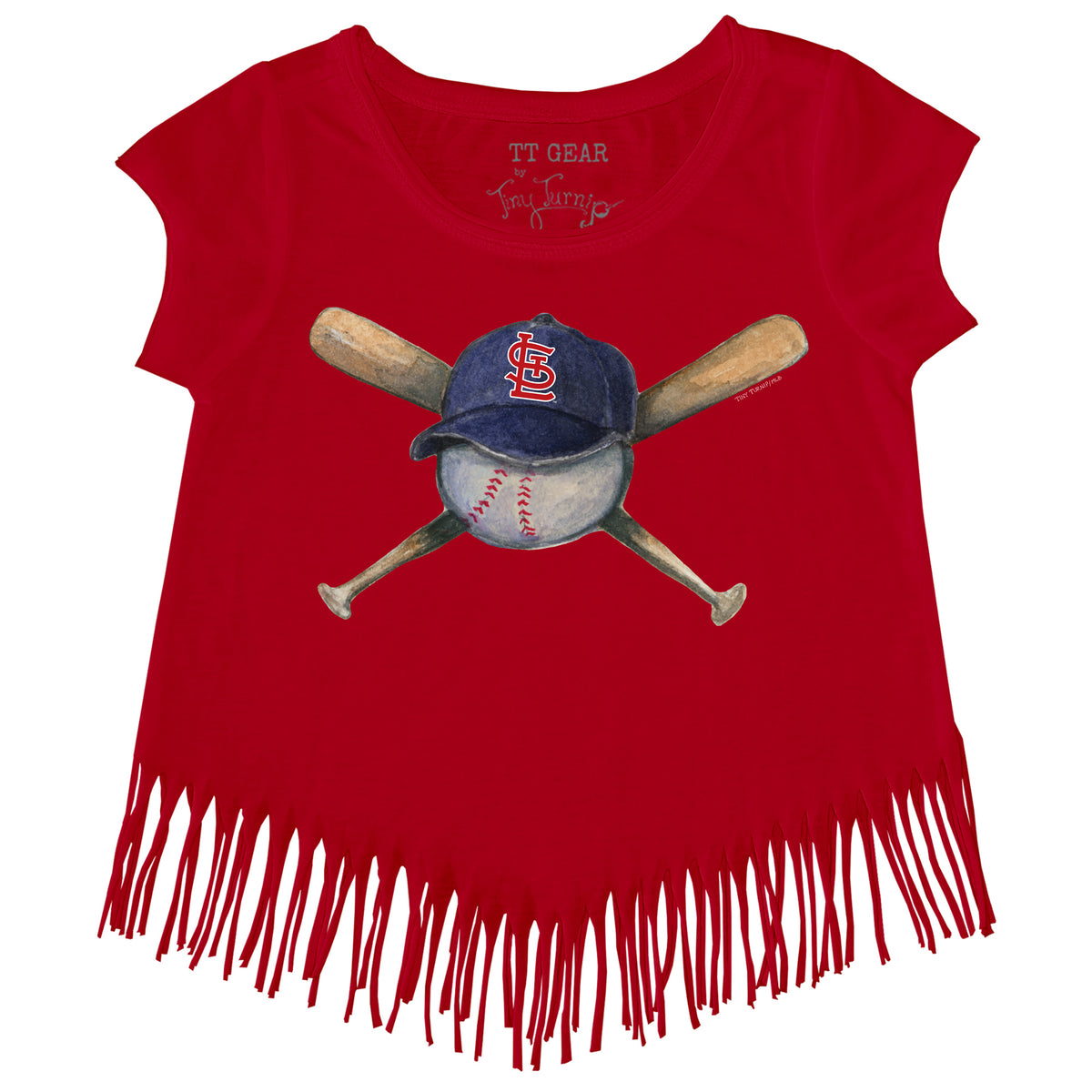 Girls Toddler Tiny Turnip Black Arizona Diamondbacks Baseball Cross Bats Fringe T-Shirt Size: 2T