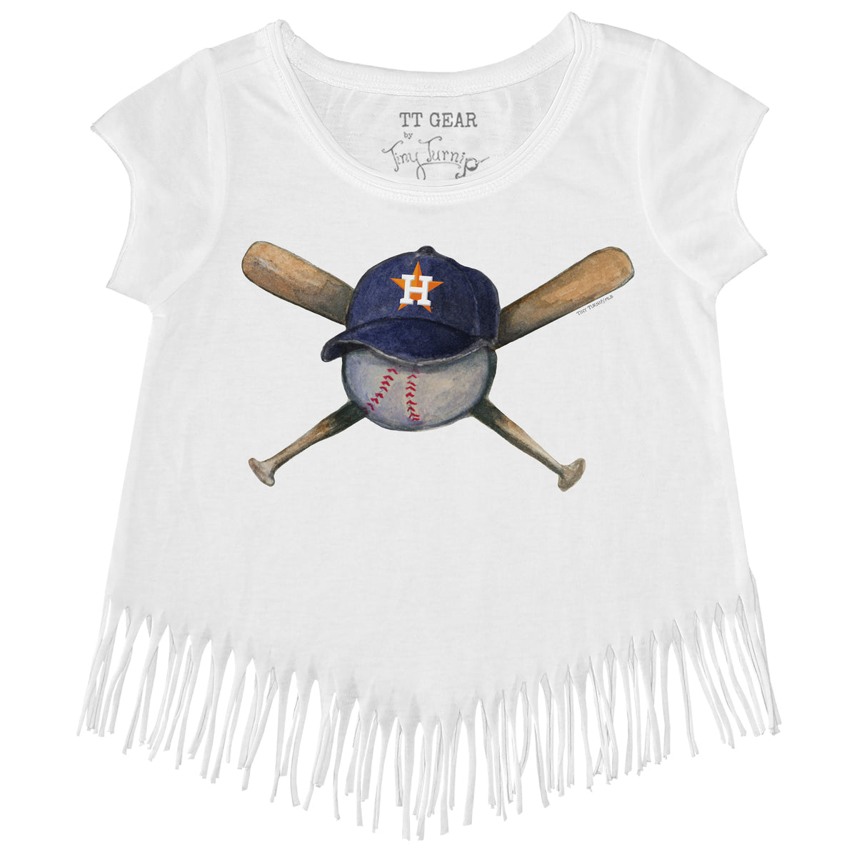 Lids Houston Astros Tiny Turnip Girls Youth Baseball Love Fringe T-Shirt -  White