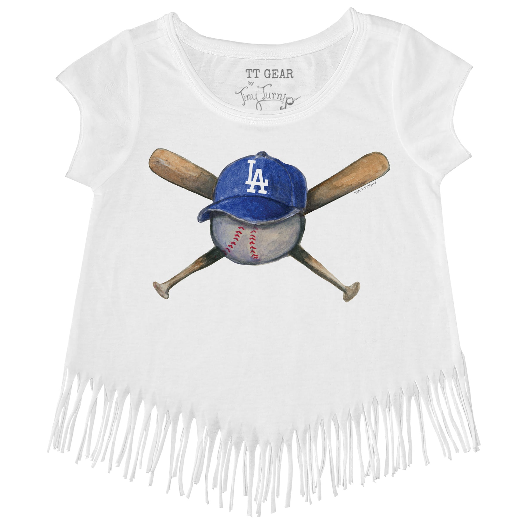 Los Angeles Dodgers Hat Crossbats Fringe Tee