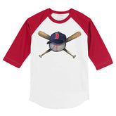Boston Red Sox Hat Crossbats 3/4 Red Sleeve Raglan