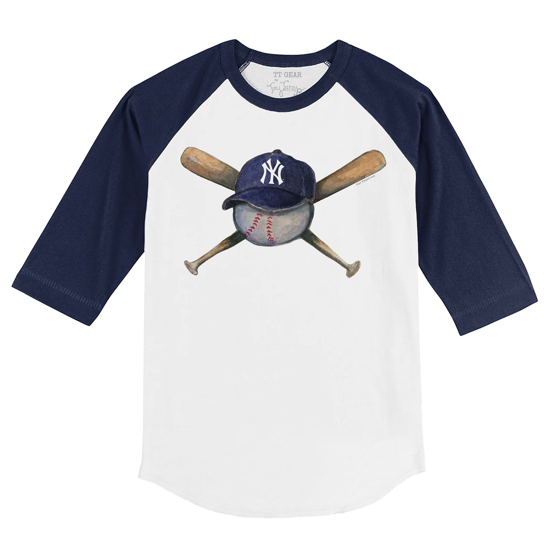 New York Yankees Tiny Turnip Women's Sundae Helmet T-Shirt - White