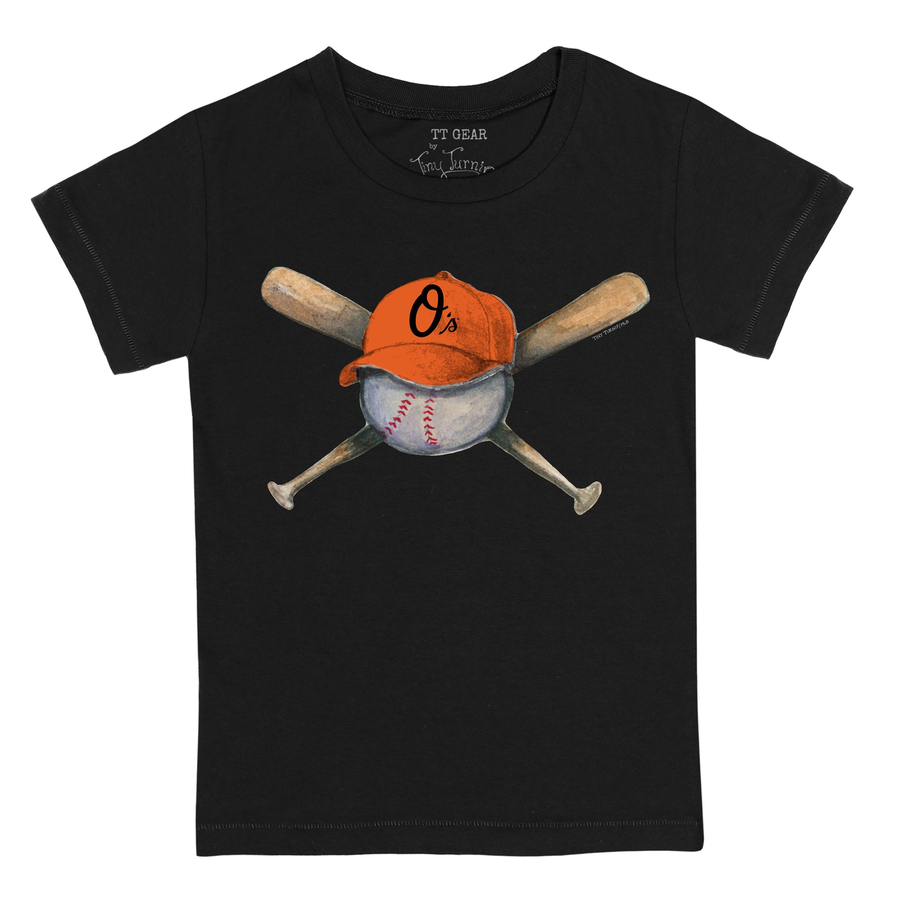 Youth Tiny Turnip White Baltimore Orioles Baseball Crossbats T-Shirt Size: Small