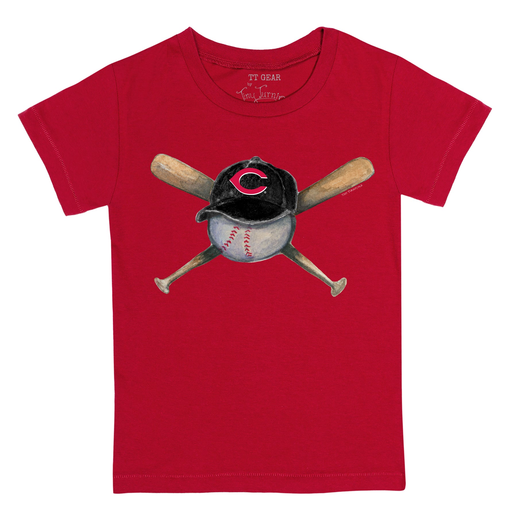 Tiny Turnip Cincinnati Reds Stacked Tee Shirt Women's XS / Red