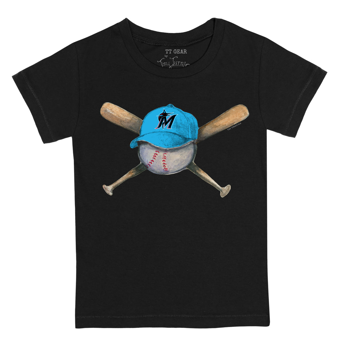 Miami Marlins Hat Crossbats Tee Shirt