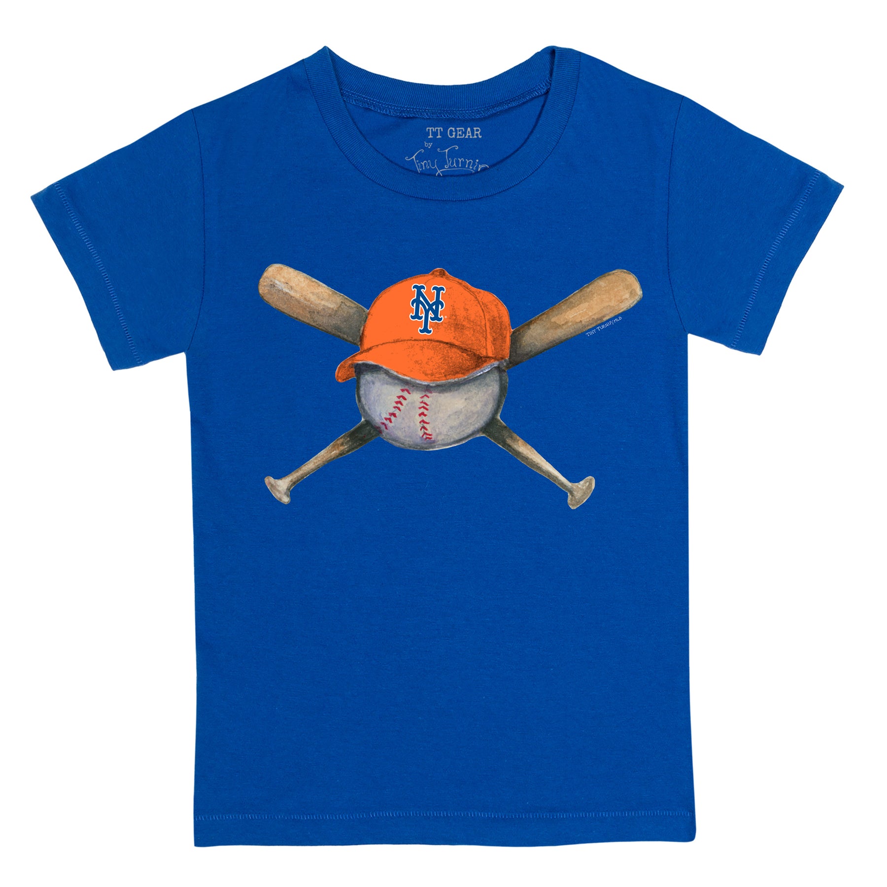 New York Mets Tiny Turnip Infant Hat Crossbats T-Shirt - White