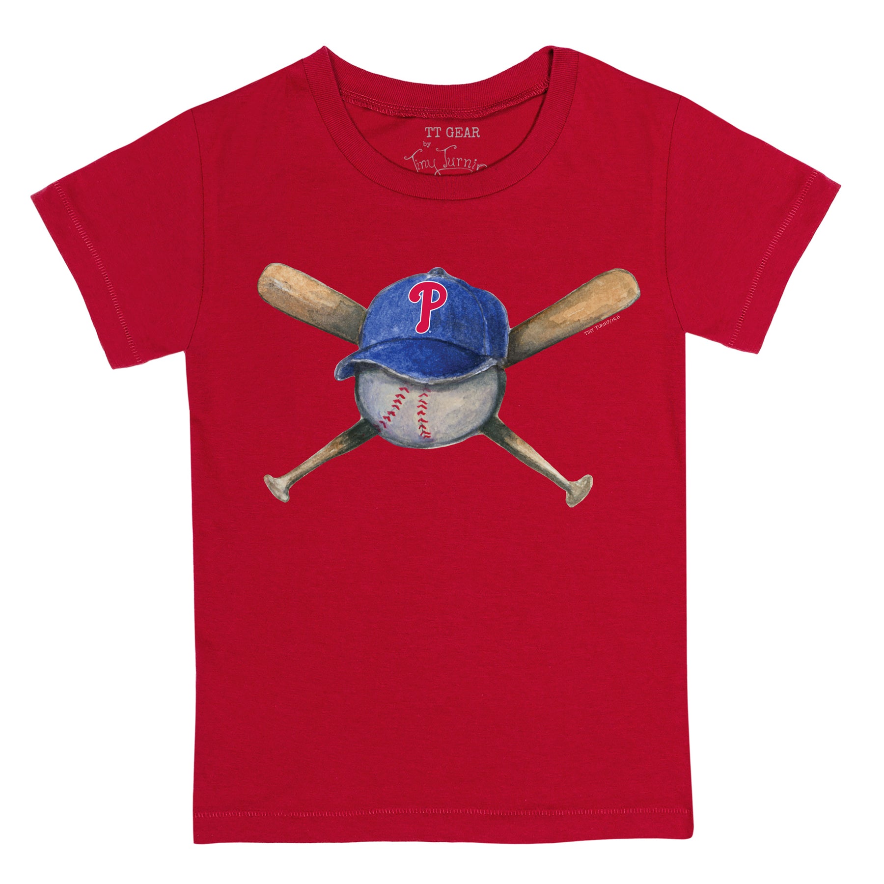 Chicago Cubs Tiny Turnip Women's Hat Crossbats T-Shirt - White