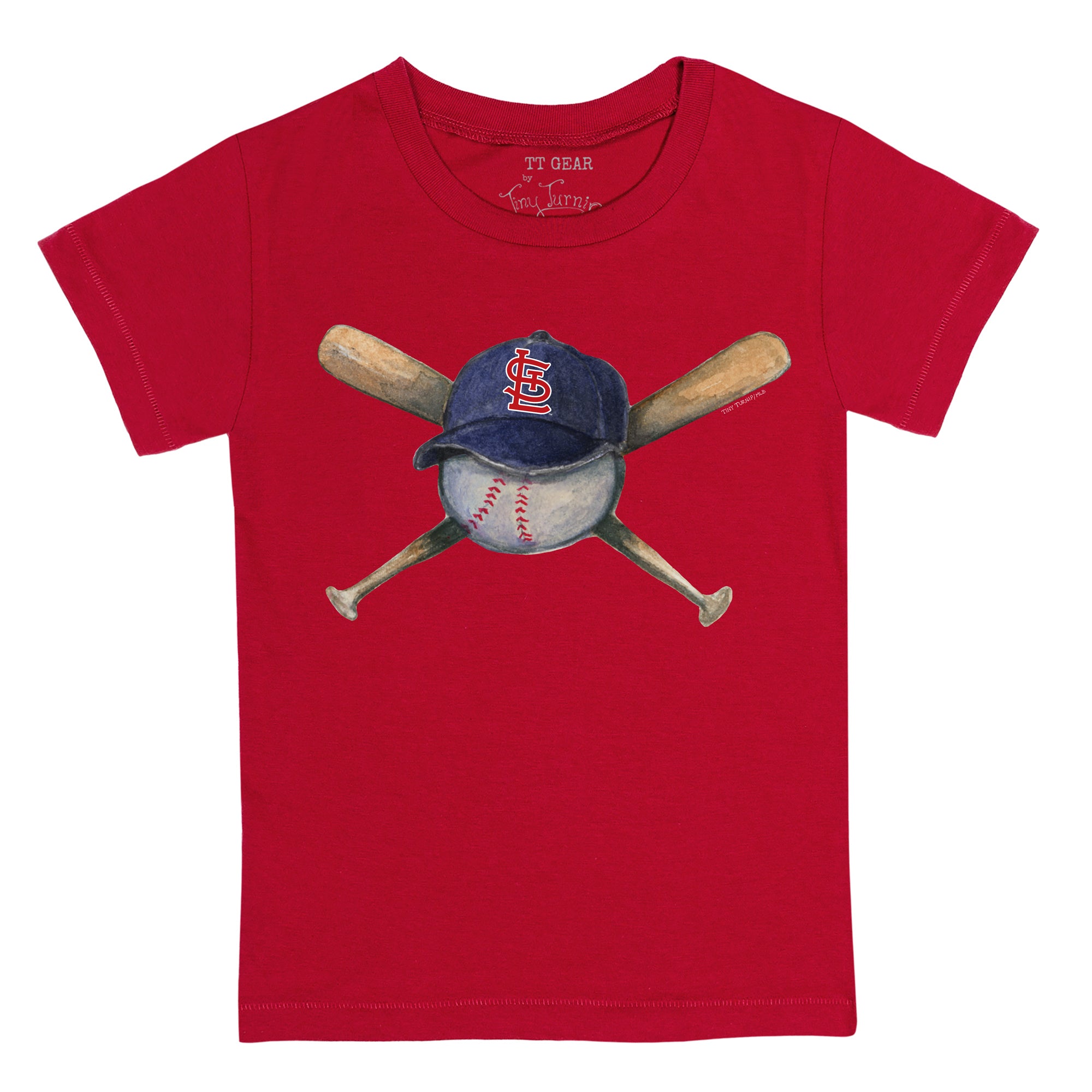 St. Louis Cardinals Tiny Turnip Youth Hat Crossbats T-Shirt - White