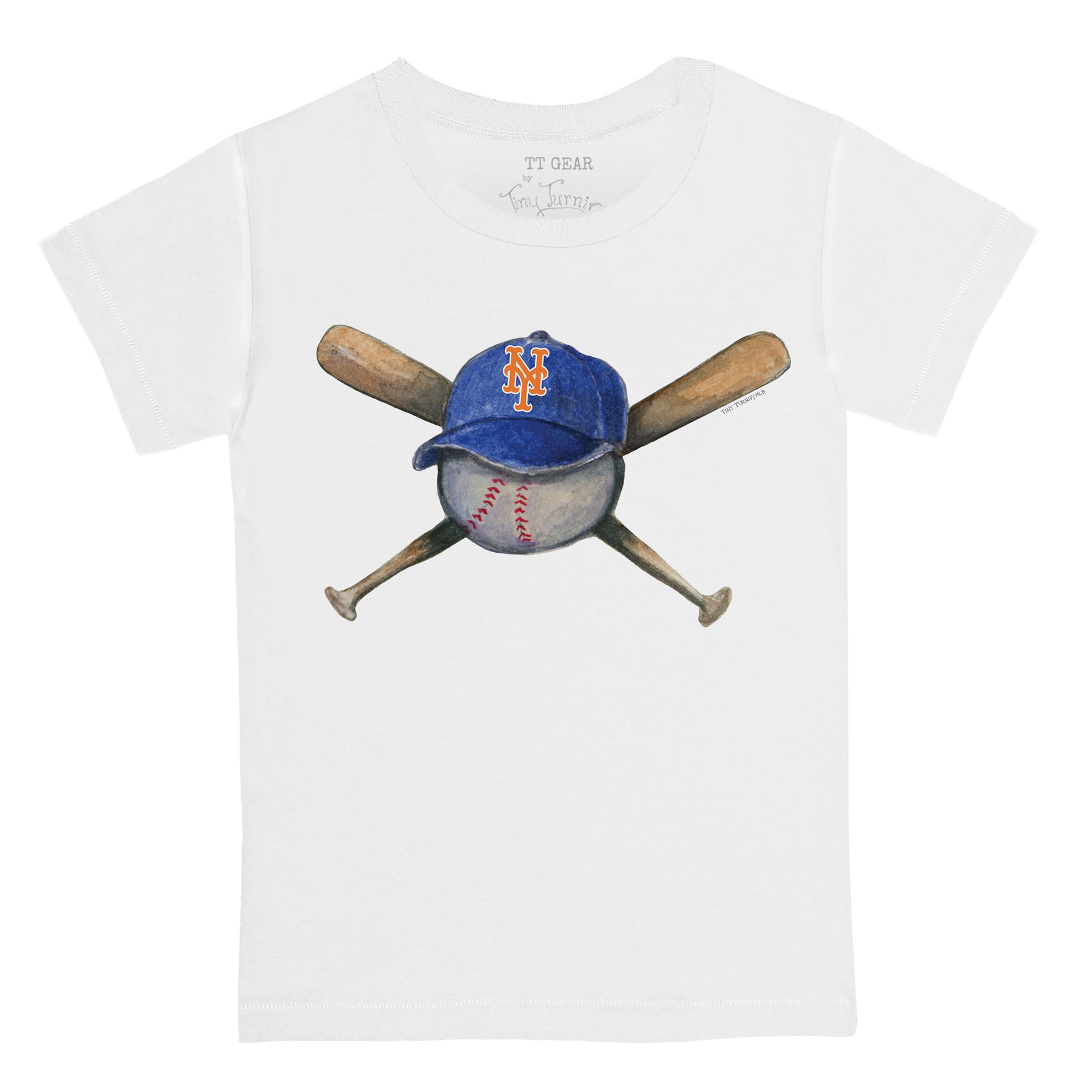 New York Mets Tiny Turnip Infant Fastball Raglan 3/4 Sleeve T-Shirt -  White/Royal