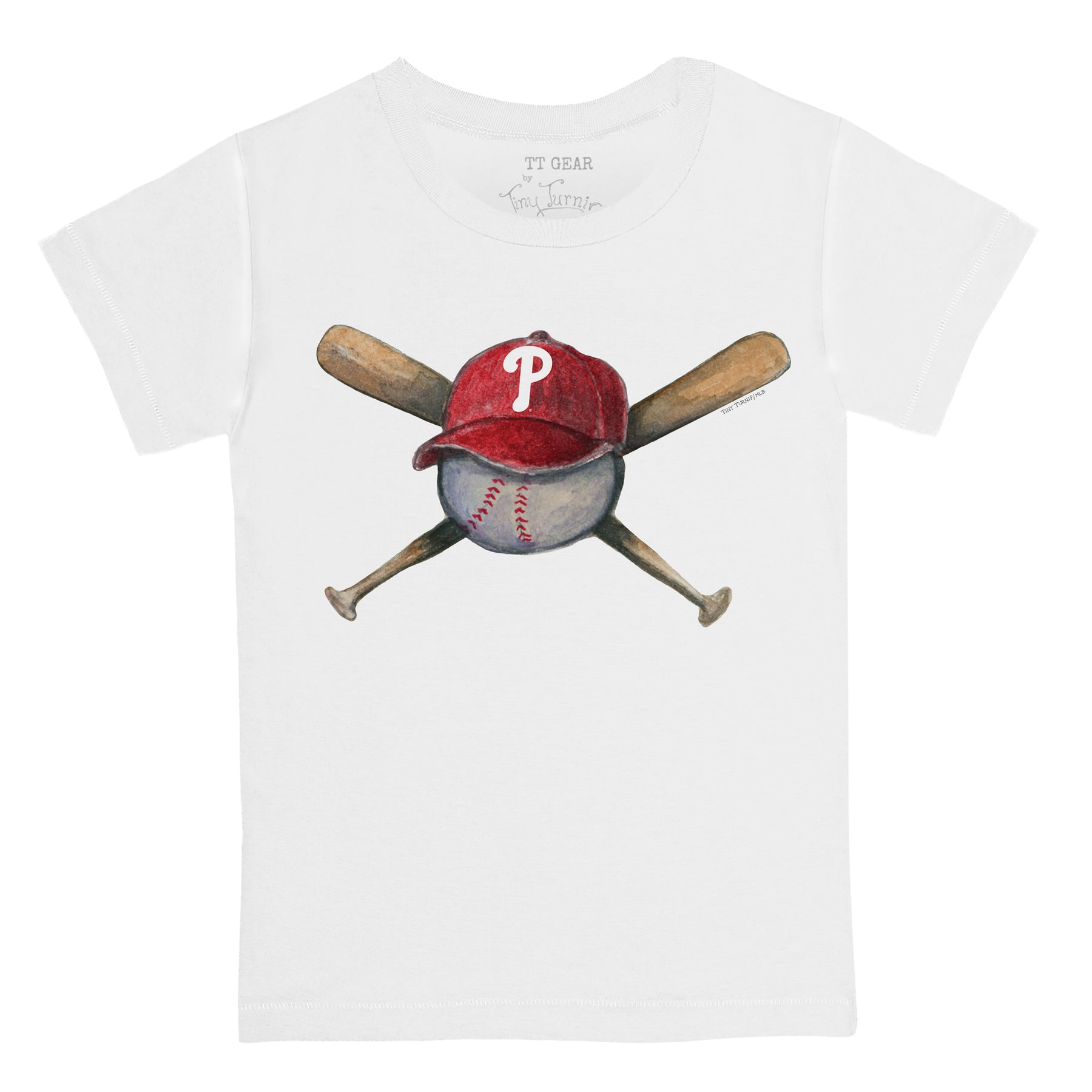 Tiny Turnip Philadelphia Phillies Stitched Baseball Tee Shirt Youth Large (10-12) / Red