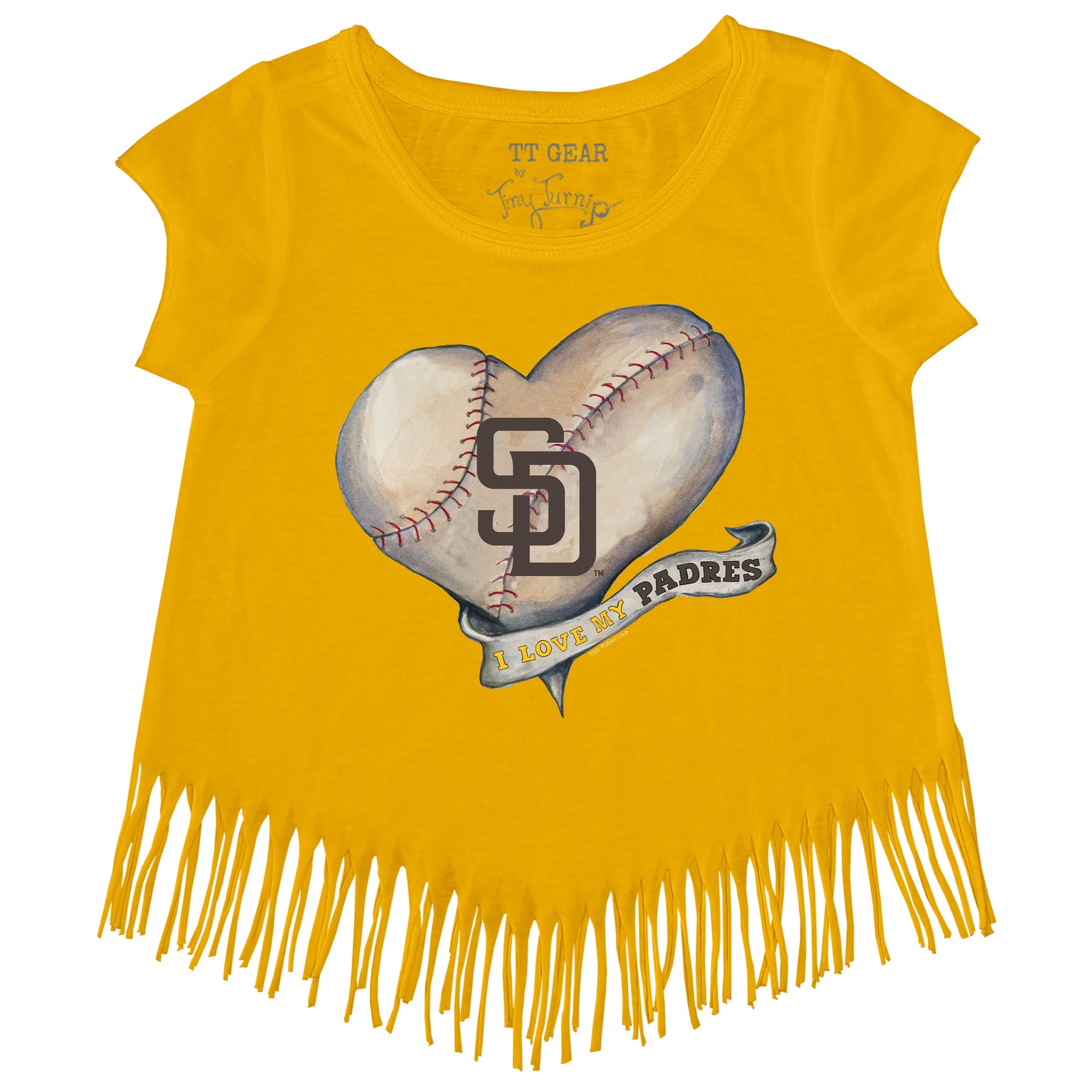 Girls Toddler Tiny Turnip White St. Louis Cardinals Baseball Bow Fringe T-Shirt Size: 2T